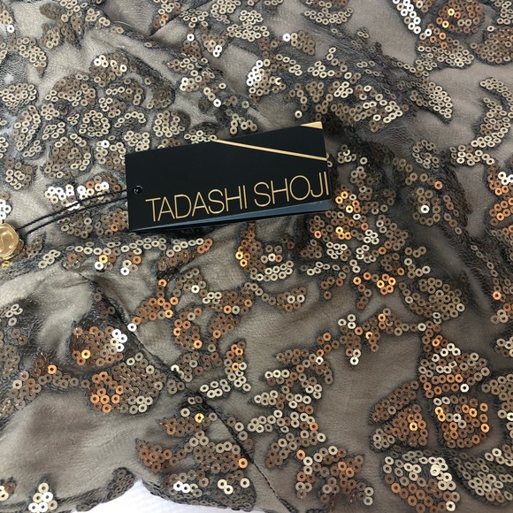 Tadashi Shoji Scalloped Sequin Lace Gown - Picture 4 of 7